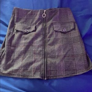 Plaid zipper skirt
